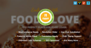 Foody – Responsive Essen, Rezept Restaurant / Cafe WordPress Layout